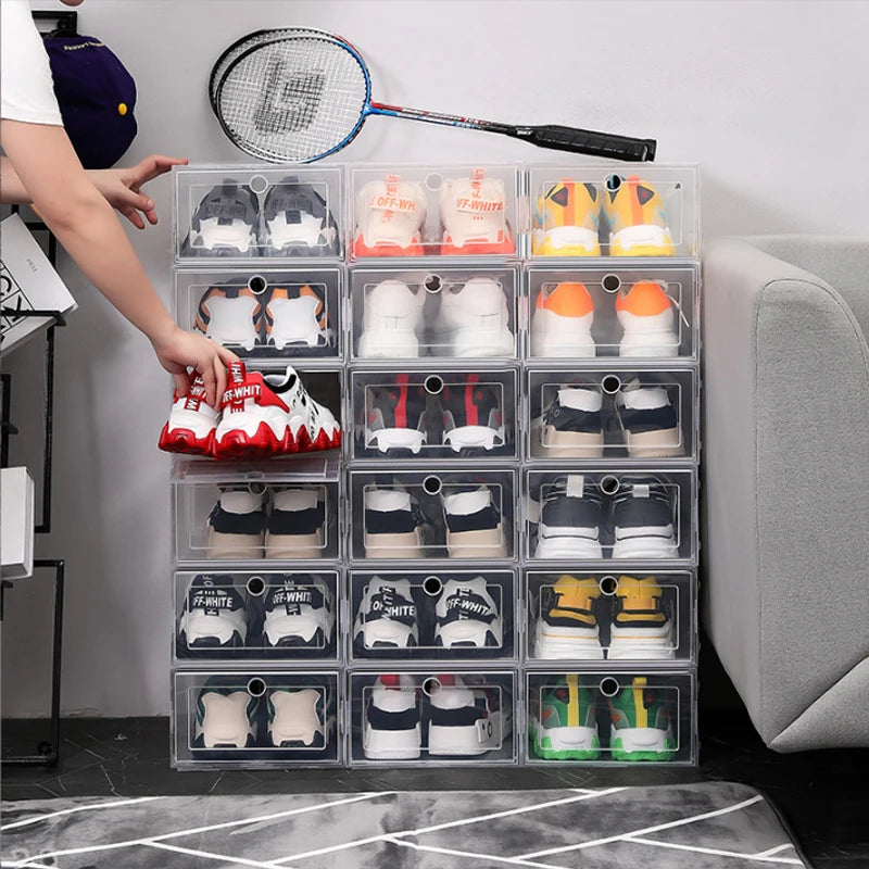 6 Pack Transparent shoe box shoes organizers