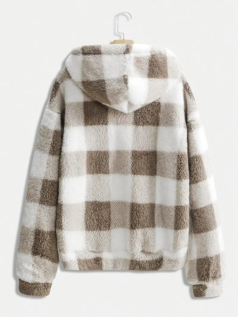 Women'S Plaid Fleece Coat