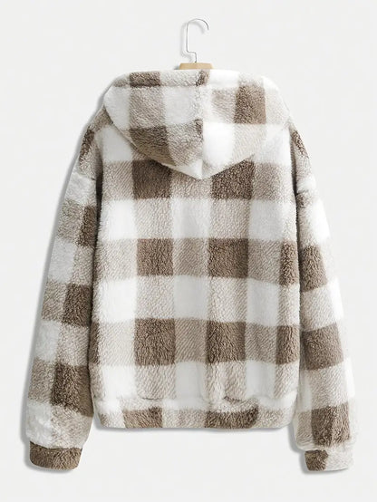 Women'S Plaid Fleece Coat