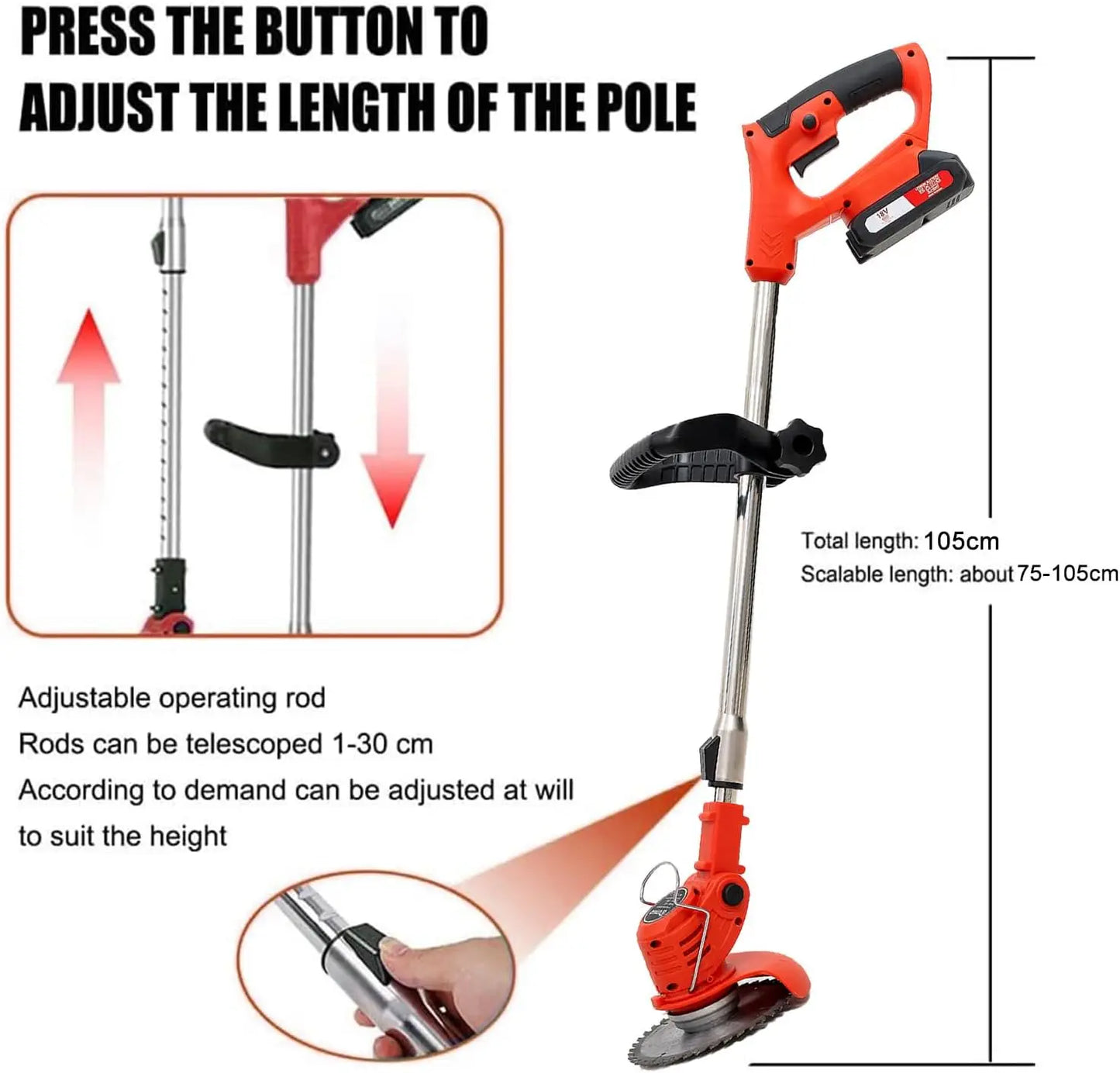 4-in-1 Cordless Mower, Trimmer, Edger (+2 FREE Batteries)