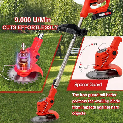 4-in-1 Cordless Mower, Trimmer, Edger (+2 FREE Batteries)