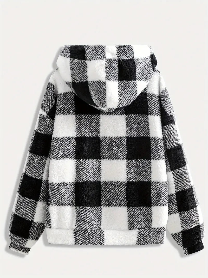 Women'S Plaid Fleece Coat