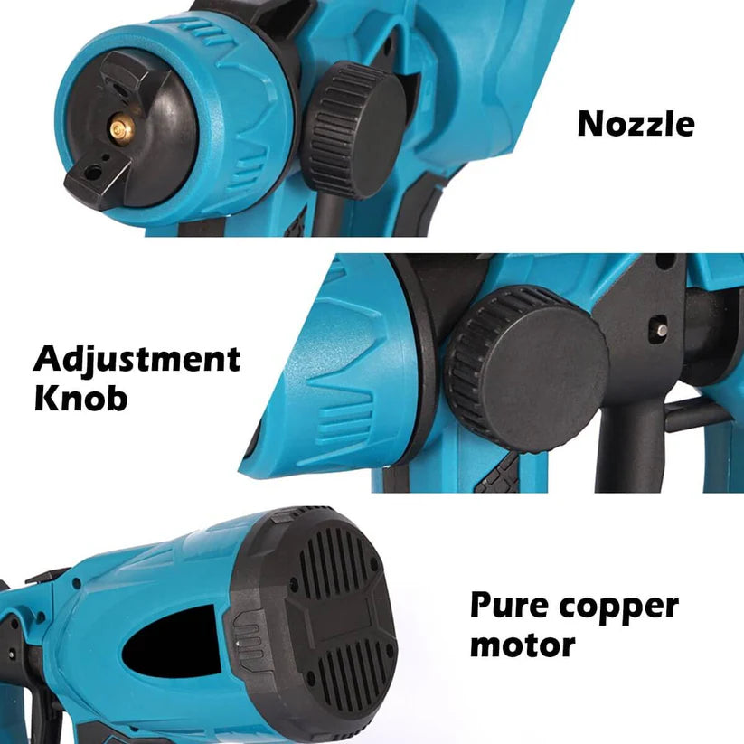 High-pressure Cordless Paint Sprayer (+2 FREE Batteries)