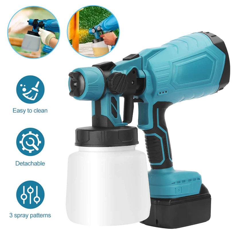 High-pressure Cordless Paint Sprayer (+2 FREE Batteries)