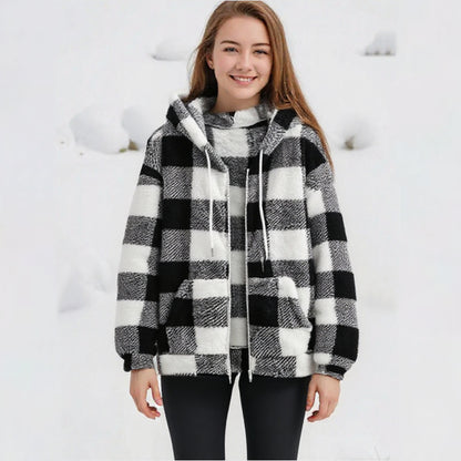 Women'S Plaid Fleece Coat