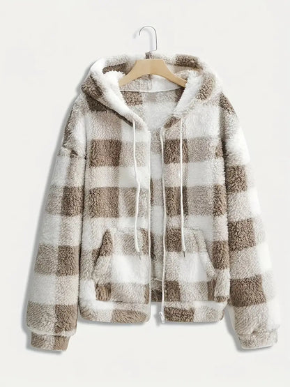Women'S Plaid Fleece Coat