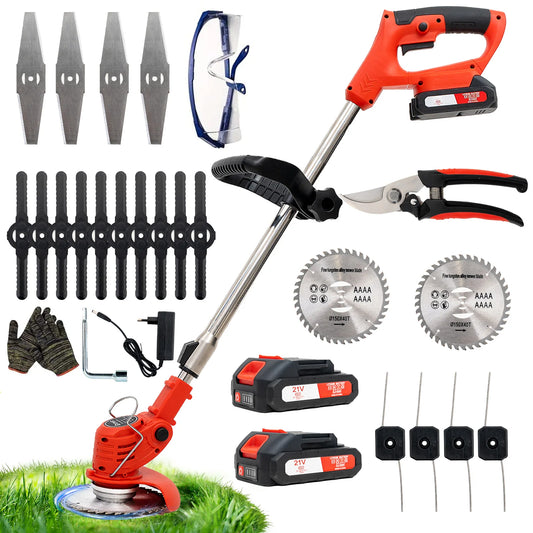 4-in-1 Cordless Mower, Trimmer, Edger (+2 FREE Batteries)