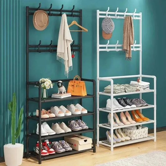 Multifunctional 5-Tier Shoe Rack and clothes hanger