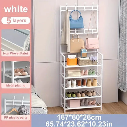 Multifunctional 5-Tier Shoe Rack and clothes hanger