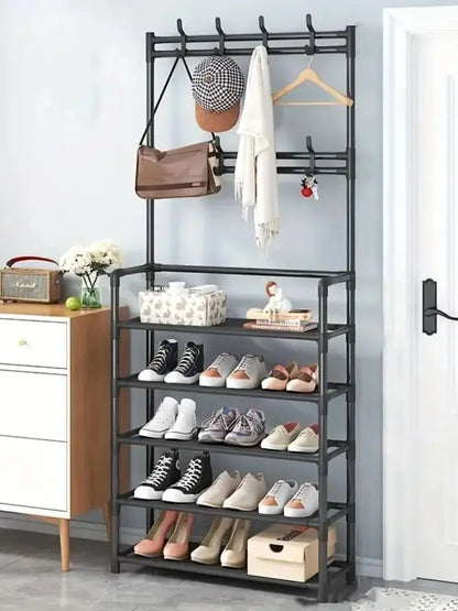Multifunctional 5-Tier Shoe Rack and clothes hanger