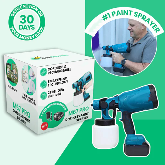 High-pressure Cordless Paint Sprayer (+2 FREE Batteries)